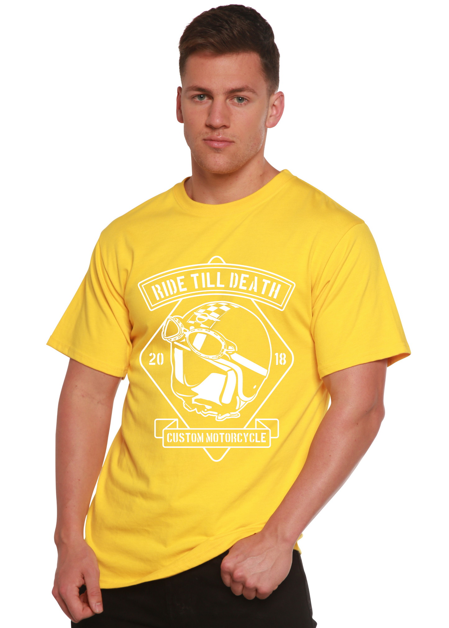 Ride Till Death Spun Bamboo® Men's Bamboo Viscose/Organic Cotton Short Sleeve Graphic T-Shirt