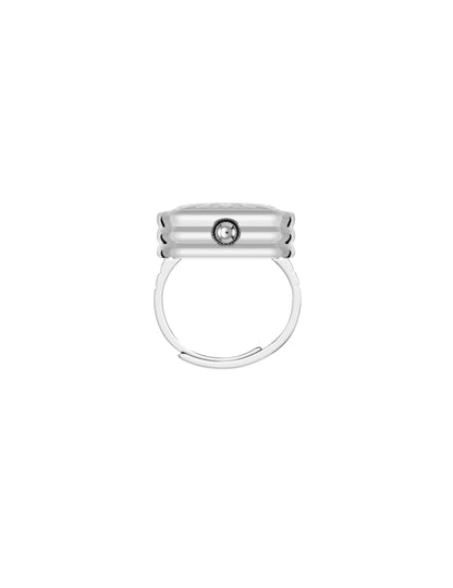 Faceted Crystal Ring Watch