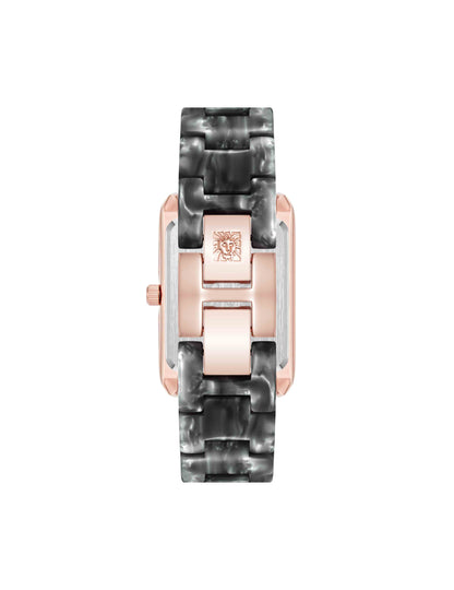Delicate Rectangular Acetate Link Bracelet Watch