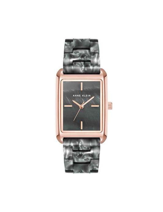 Delicate Rectangular Acetate Link Bracelet Watch