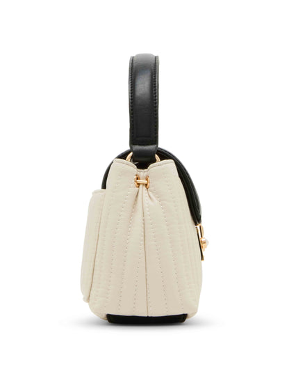 Colorblocked Small Satchel With Mirror And Detachable Strap