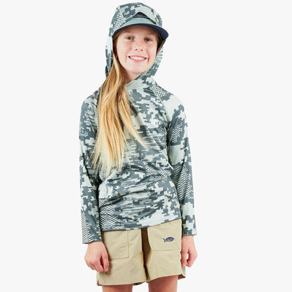 Youth Tactical Camo Hooded LS Performance Shirt