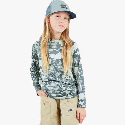 Youth Tactical Camo Hooded LS Performance Shirt