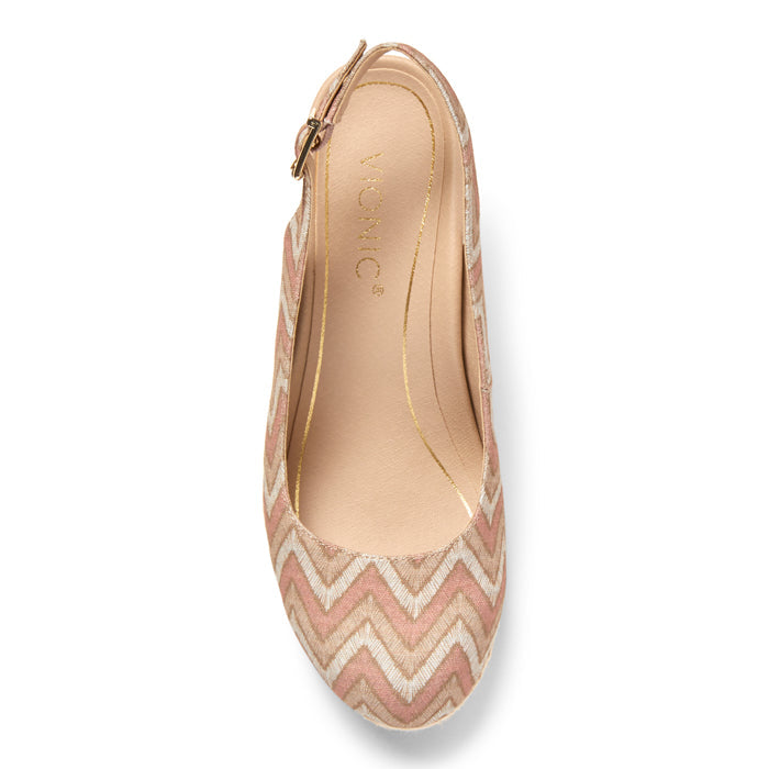 Womens Vionic Coralina Wedge in Dusty Pink Chevron — image 2