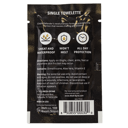 2Toms® Chafe Defender™ Anti Chafing Towelette