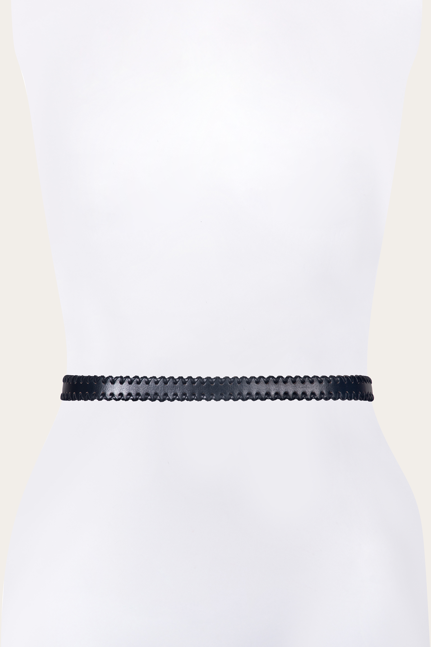 20mm Belt With 3 Pc Buckle Set & Leather Laced Edge