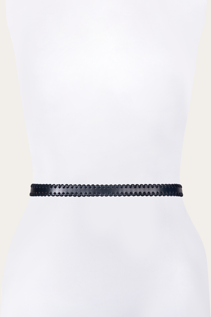 20mm Belt With 3 Pc Buckle Set & Leather Laced Edge