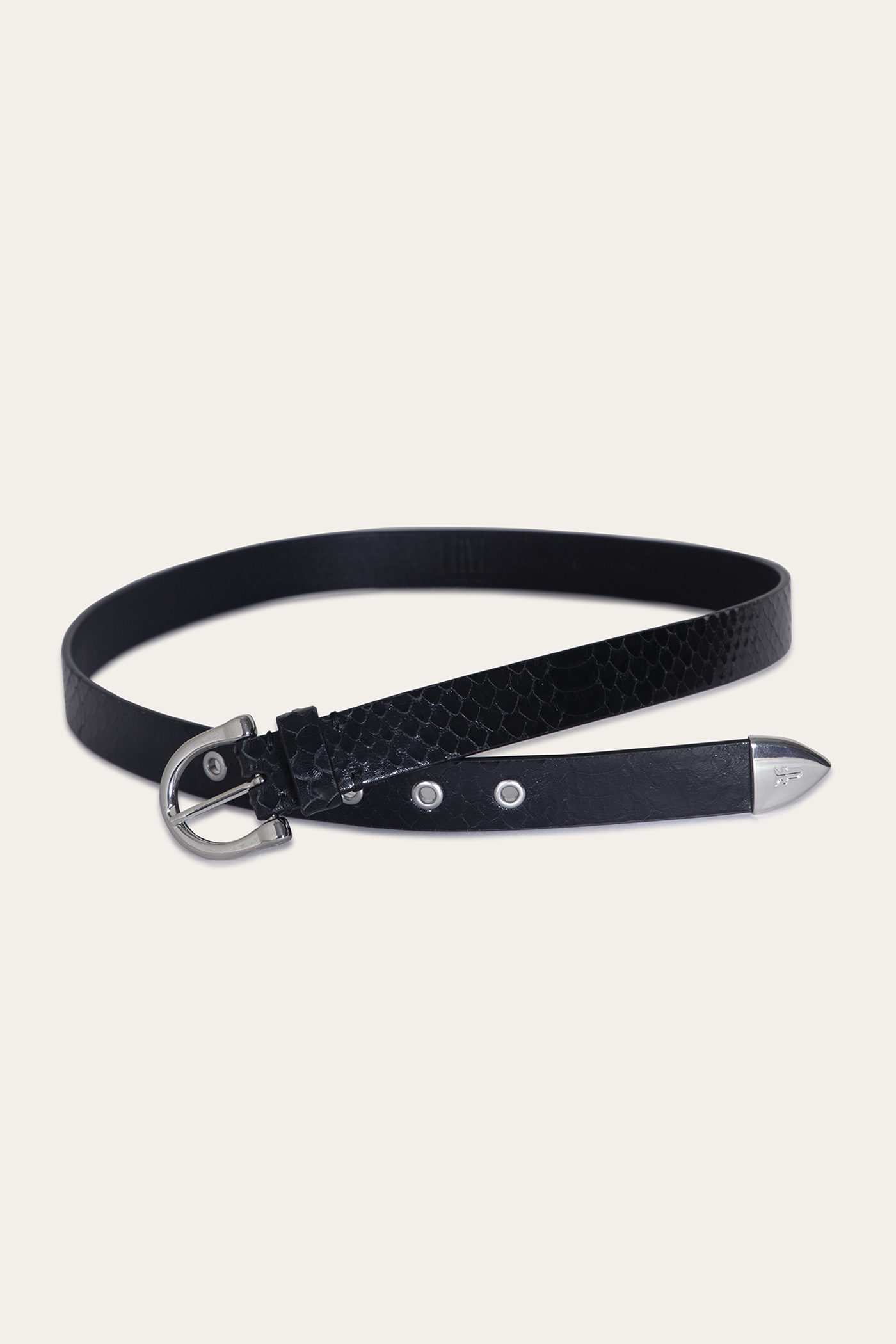 25 Mm Horseshoe Buckle Belt With Python