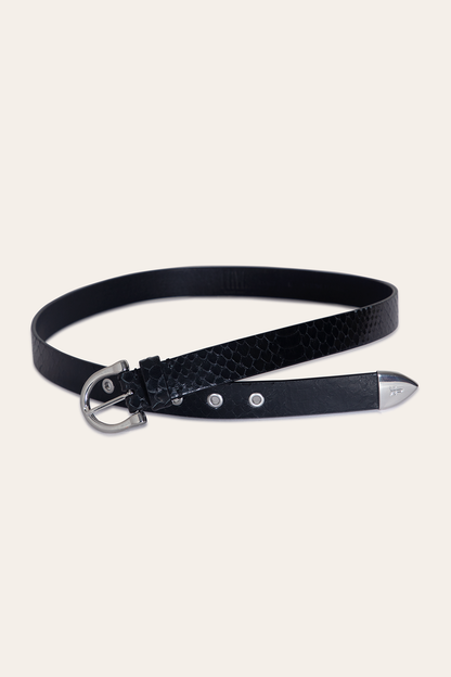 25 Mm Horseshoe Buckle Belt With Python