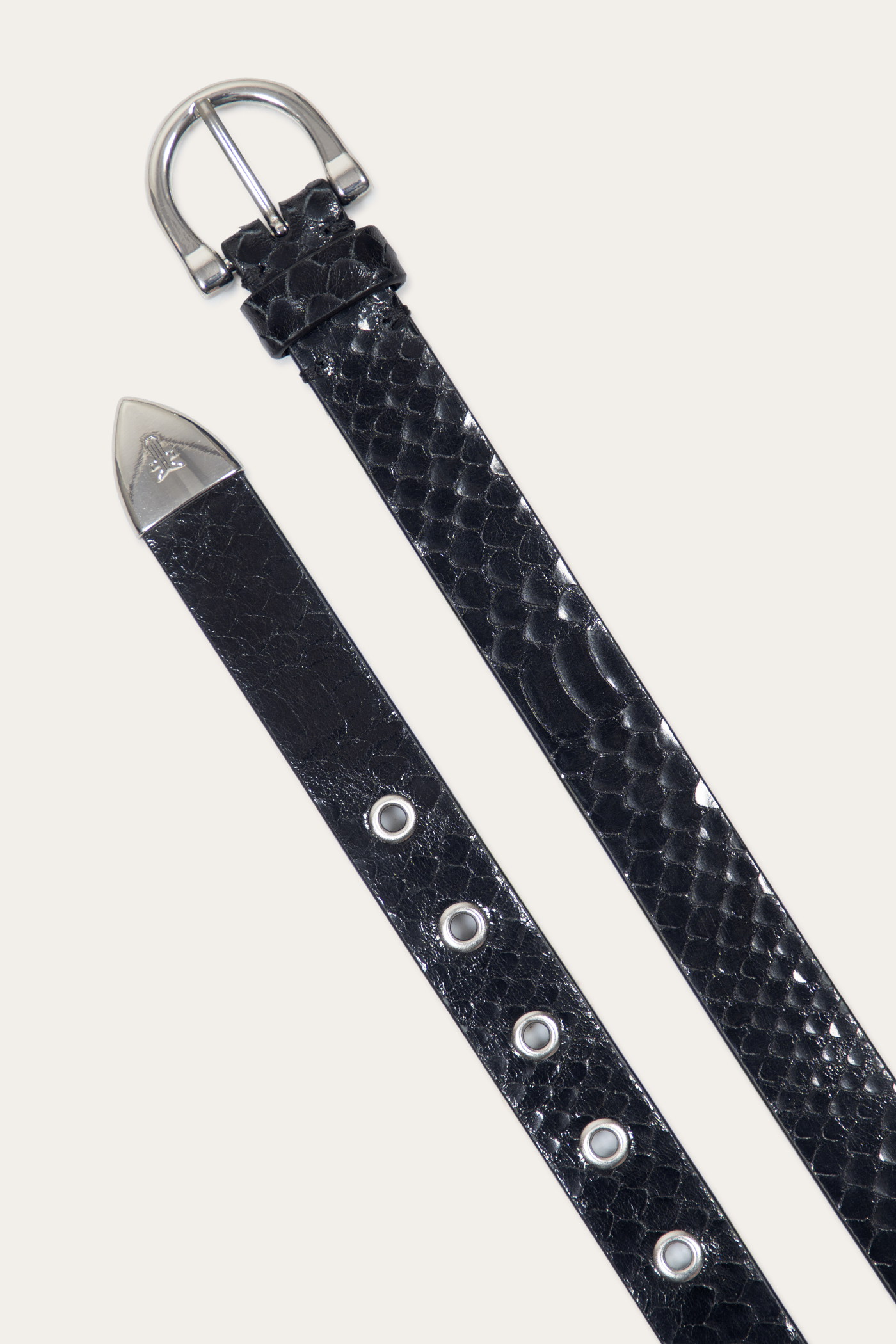 25 Mm Horseshoe Buckle Belt With Python