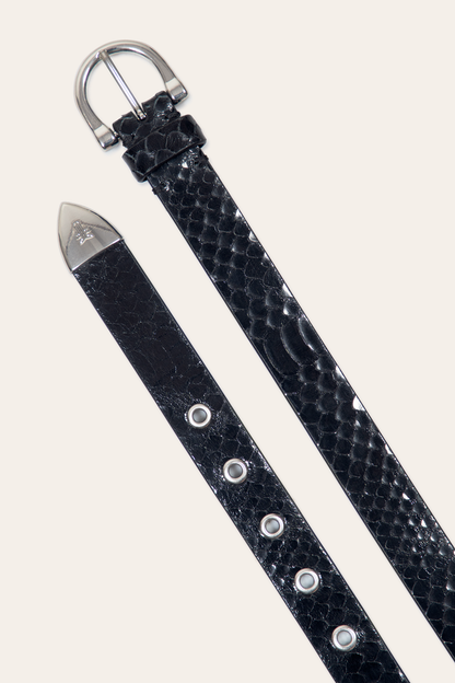 25 Mm Horseshoe Buckle Belt With Python