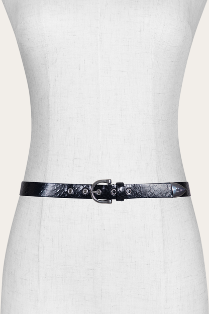 25 Mm Horseshoe Buckle Belt With Python