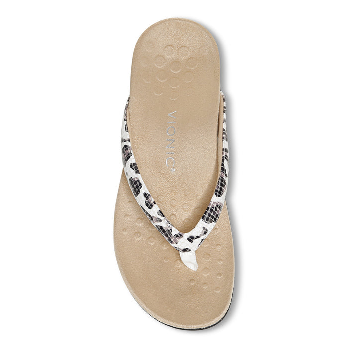 Womens Vionic Dillon Snake Toe Post Sandal in White Leopard — image 2