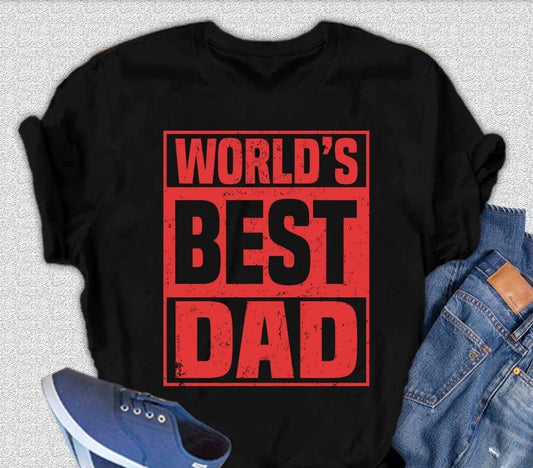 World's Best Dad Men's Bamboo Viscose/Organic Cotton Short Sleeve Graphic T-Shirt