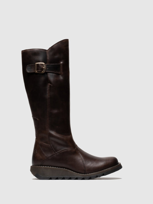 Zip Up Boots MOL 2 DK BROWN