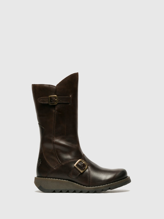 Buckle Boots MES 2 DK BROWN