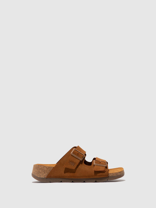 Buckle Sandals CAJA721FLY SUEDE CAMEL