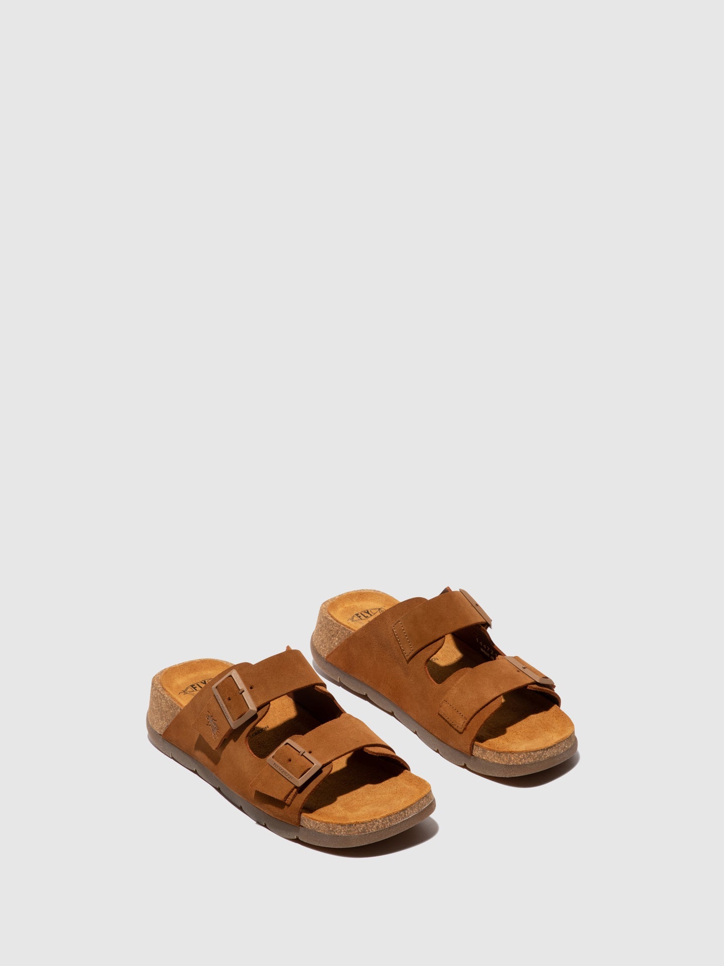 Buckle Sandals CAJA721FLY SUEDE CAMEL