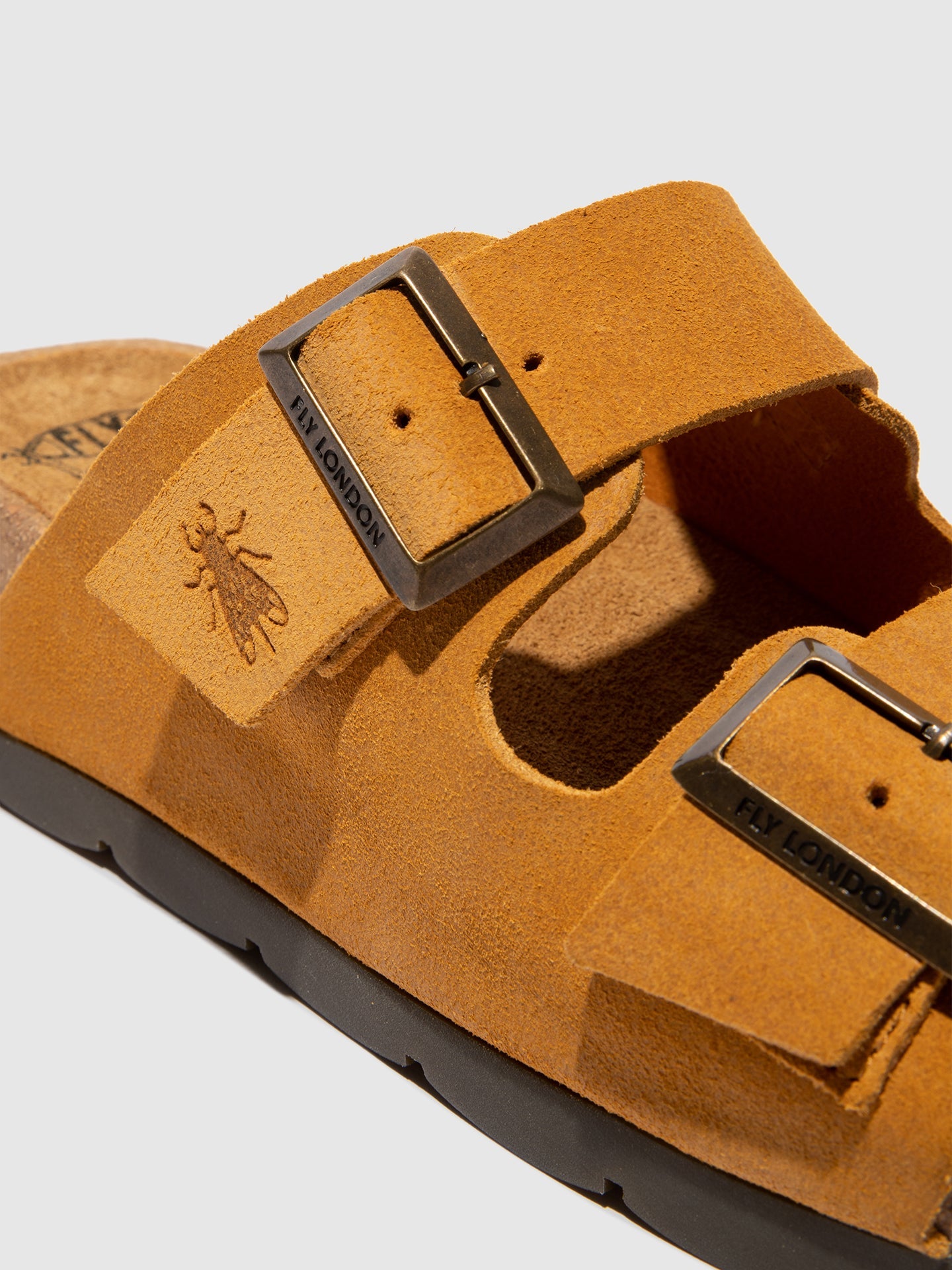 Buckle Sandals CAJA721FLY SUEDE MUSTARD