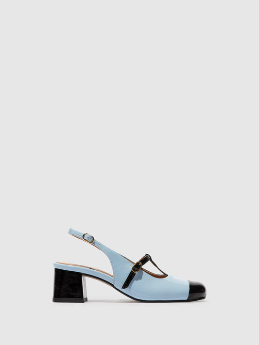 Sling-Back Sandals SOLN083FLY BLACK/ SKY BLUE