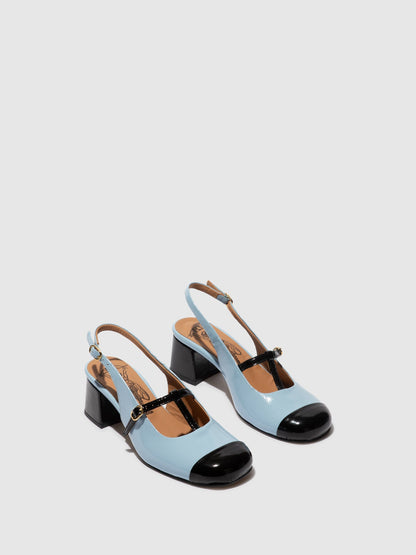 Sling-Back Sandals SOLN083FLY BLACK/ SKY BLUE
