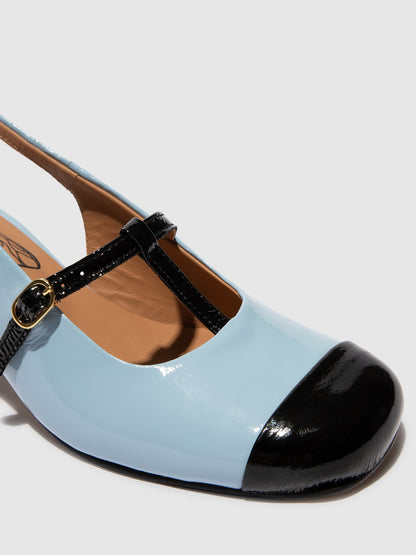Sling-Back Sandals SOLN083FLY BLACK/ SKY BLUE