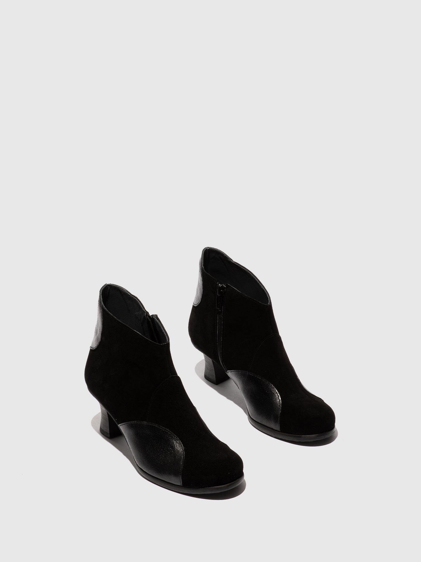 Zip Up Ankle Boots BLAIN343FLY BLACK