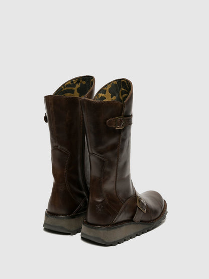 Buckle Boots MES DK BROWN