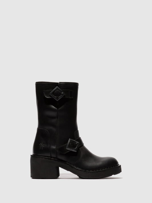 Zip Up Ankle Boots NATY192FLY BLACK