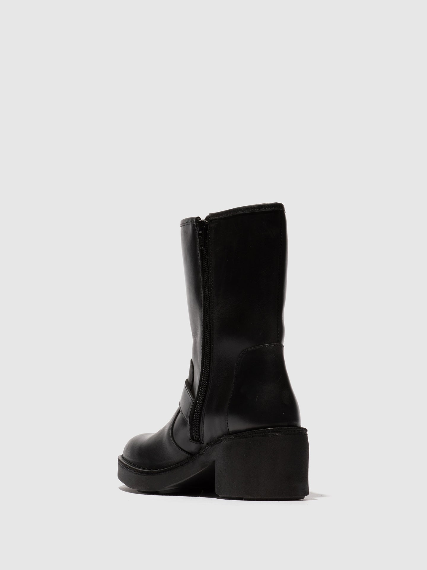 Zip Up Ankle Boots NATY192FLY BLACK