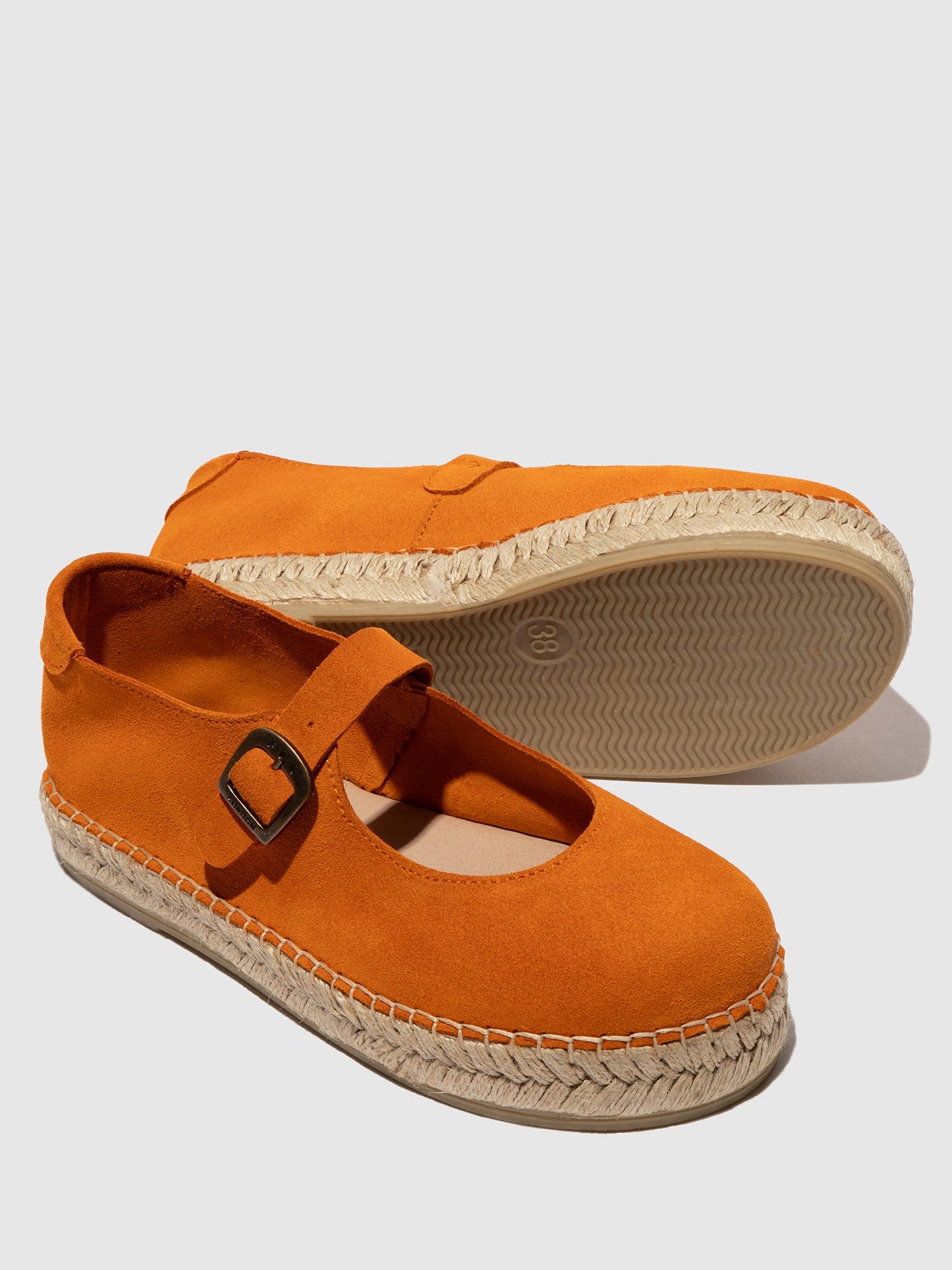 Round Toe Espadrilles SOIK554FLY SUEDE ORANGE
