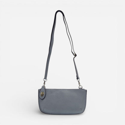 Mini Crossbody Wristlet Clutch Blue Grey