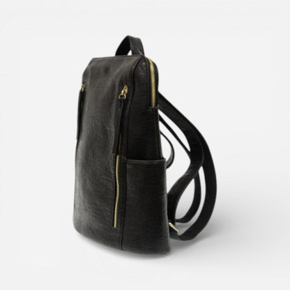 Raegan Double Zip Backpack Black