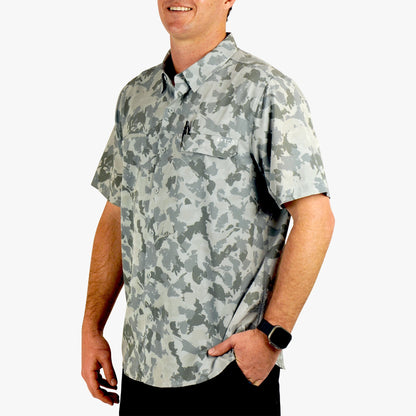 Air-O Mesh Printed SS Button Down Shirt