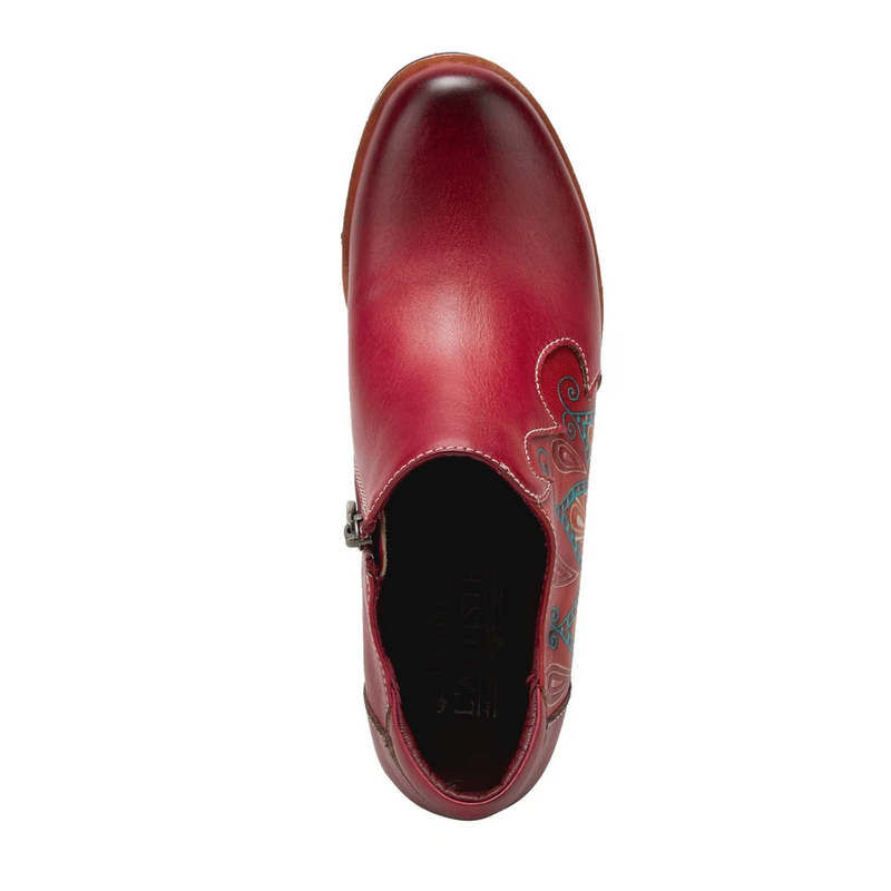 L'Artiste by Spring Step Zami Bootie in Red - Women's
