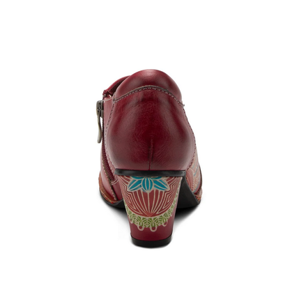 L'Artiste by Spring Step Zami Bootie in Red - Women's