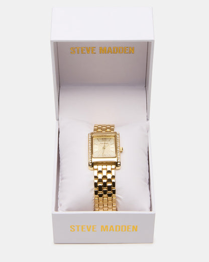 WOMEN'S SQUARE STAINLESS STEEL WATCH GOLD