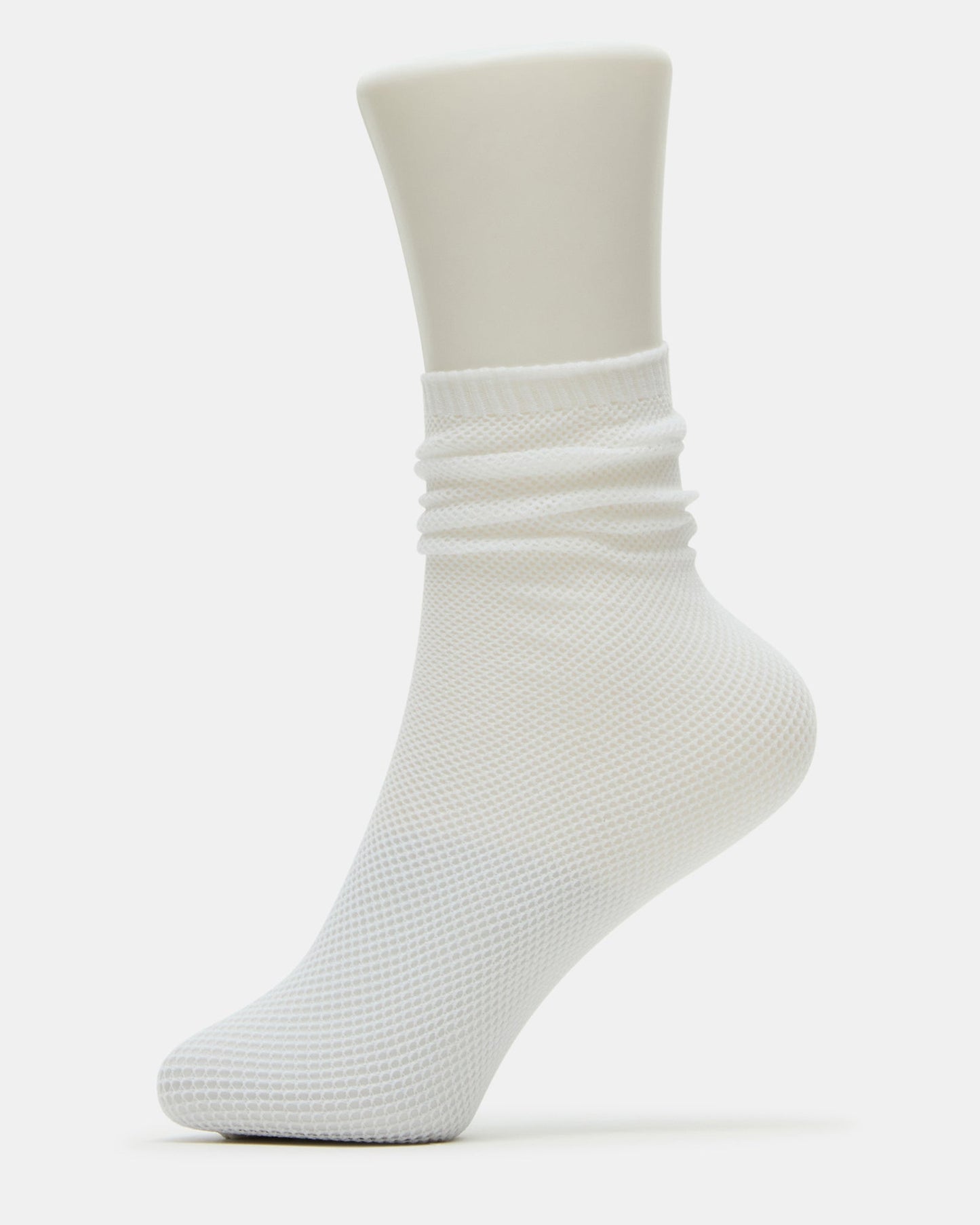 FISHNET SLOUCHY CREW SOCKS WHITE