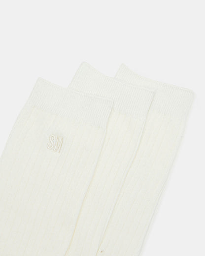 CASUAL HIGH CREW SOCKS IVORY