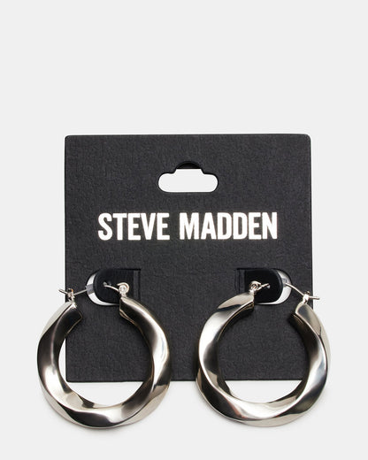 MEDIUM TWISTED HOOPS SILVER