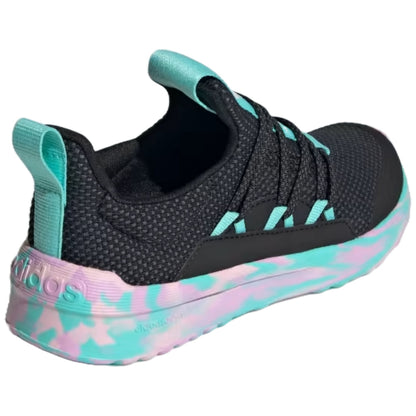 adidas kids LITE RACER ADAPT 5.0 SLIP-ON LACE SHOES ( Core Black / Clear Pink / Flash Aqua)