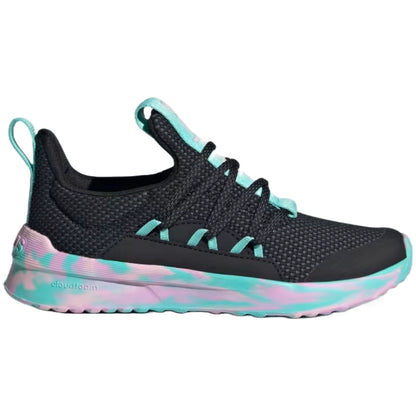 adidas kids LITE RACER ADAPT 5.0 SLIP-ON LACE SHOES ( Core Black / Clear Pink / Flash Aqua)