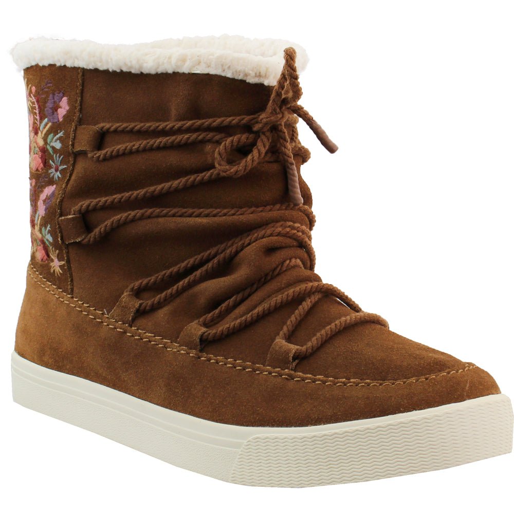 Alpine Floral Round Toe Winter Booties - SundialAlpine Floral Round Toe Winter Booties