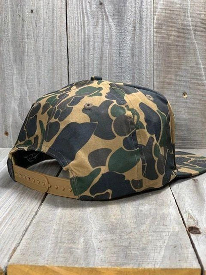 7-Panel Old-School Solid Wax Cap w/ Leather Patch