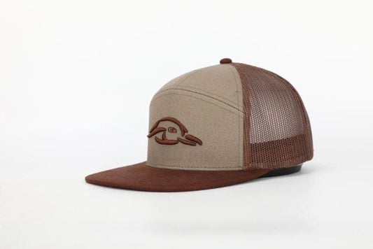 AF Waterfowl 3D Puff Logo 7 Panel Trucker Khaki - Rust Brown