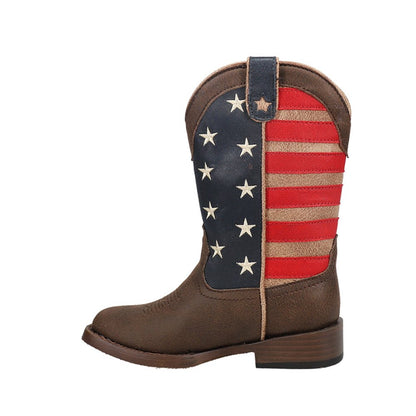 American Patriotic Square Toe Cowboy Boots (Little Kid) - SundialAmerican Patriotic Square Toe Cowboy Boots (Little Kid)
