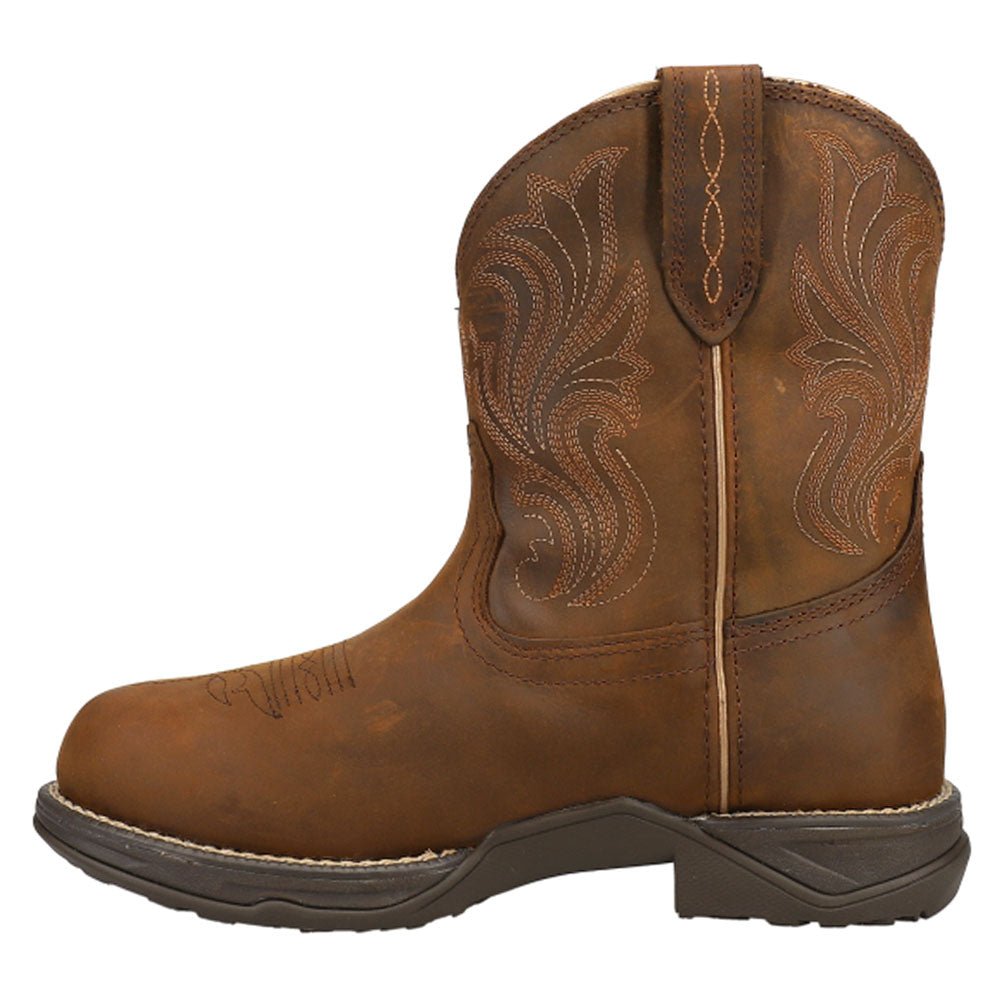 Anthem Shortie H20 Embroidery Round Toe Pull On Cowboy Boots - SundialAnthem Shortie H20 Embroidery Round Toe Pull On Cowboy Boots