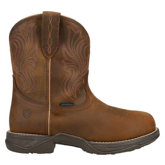 Anthem Shortie H20 Embroidery Round Toe Pull On Cowboy Boots - SundialAnthem Shortie H20 Embroidery Round Toe Pull On Cowboy Boots