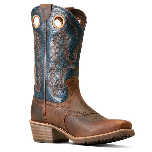 Ariat Men's Hybrid Roughstock Fiery Brown Crunch Western Boots 10046831