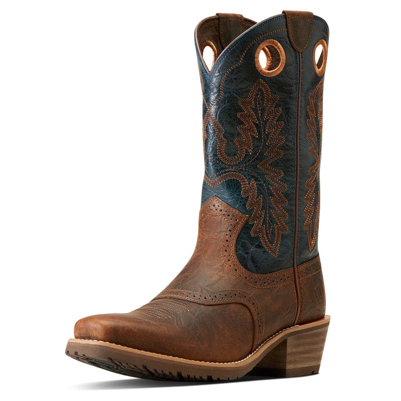 Ariat Men's Hybrid Roughstock Fiery Brown Crunch Western Boots 10046831